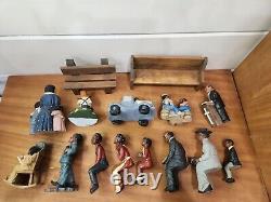 Lot Of 15 Resin Wood African American Black Figurines Church Family