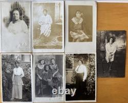 Lot Of 7 Vintage RPPC African American Black Woman Real Photo Postcard