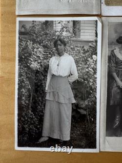 Lot Of 7 Vintage RPPC African American Black Woman Real Photo Postcard