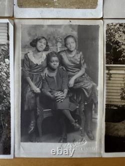 Lot Of 7 Vintage RPPC African American Black Woman Real Photo Postcard