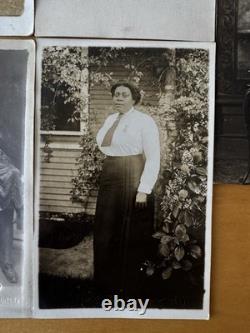 Lot Of 7 Vintage RPPC African American Black Woman Real Photo Postcard