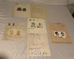 Lot of 4 Vintage Black African American Mug Shots Photos with Info 1931 1967