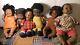 Lot of 6 vintage black African American dolls for repair restore baby dolls