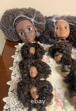 Lot of Assorted Hair Skin Tone African American Black Doll Head Heads HCByoU