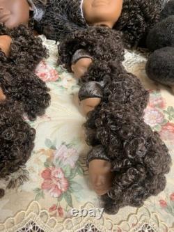 Lot of Assorted Hair Skin Tone African American Black Doll Head Heads HCByoU