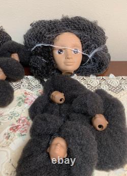 Lot of Assorted Hair Skin Tone African American Black Doll Head Heads HCByoU