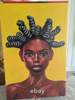 Lot of Three Black African American Wall Decor Painting Print Ethnic Large 24X36