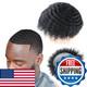 Lumeng 10Mm Wave Afro Black Mens Toupee Man Wigs100 Human Hair African American