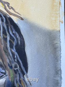 MBollen African American Black Woman Watercolor Painting Original Free Shipping