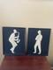MCM Jazz Art African American Black & White Molded Pictures Mid Century Decor