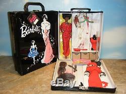 MY FAVORITE BLACK BARBIE, 5 REPRO FASHIONS, DOLL CASE withDRAWERS & ACCESSORIES