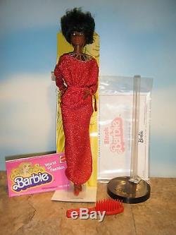 MY FAVORITE BLACK BARBIE, 5 REPRO FASHIONS, DOLL CASE withDRAWERS & ACCESSORIES