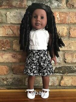 Maci Custom OOAK African American Girl Doll Black Curly Hair Amber Eyes Freckles
