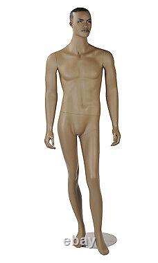 Male African-American Complexion Fiberglass Mannequin Height 6'1 With Base