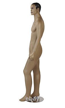 Male African-American Complexion Fiberglass Mannequin Height 6'1 With Base