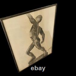 Male Black African American Charcoal Pencil Sketch Drawing Framed? Original Art