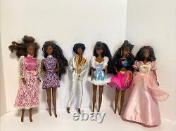 Mattel Barbie Black African American Lot of 6 Dolls/ As-Is/Read