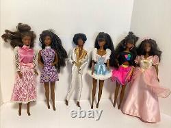 Mattel Barbie Black African American Lot of 6 Dolls/ As-Is/Read