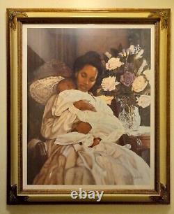 Melinda Byers African American Black Art Picture Signed Canvas Print Framed