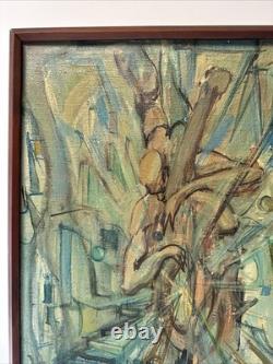 Mid Century Cubist Painting Musician Milt Simon African American Black Artist