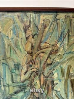 Mid Century Cubist Painting Musician Milt Simon African American Black Artist