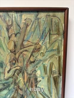 Mid Century Cubist Painting Musician Milt Simon African American Black Artist