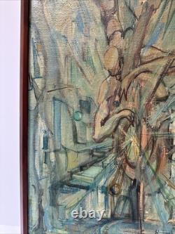 Mid Century Cubist Painting Musician Milt Simon African American Black Artist