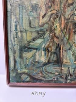 Mid Century Cubist Painting Musician Milt Simon African American Black Artist