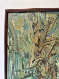 Mid Century Cubist Painting Musician Milt Simon African American Black Artist