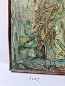 Mid Century Cubist Painting Musician Milt Simon African American Black Artist