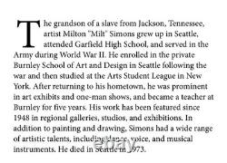 Mid Century Cubist Painting Musician Milt Simon African American Black Artist
