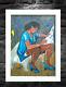 Mid-Century Modern Antique Oil Painting Black African American Woman Portrait