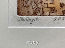 Mid Century Modern Maryellen Schafer Intaglio Print African American Black Girl