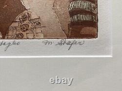Mid Century Modern Maryellen Schafer Intaglio Print African American Black Girl