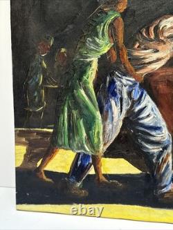 Mid Century Painting Black Man Men African American Modernism Antique Palmer Oil