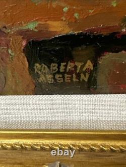 Mid Century Painting Portrait Big Eye Child African American Black Girl Hansen