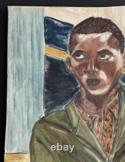 Mid-century Black Americana African American Figurative Expressionist Portrait