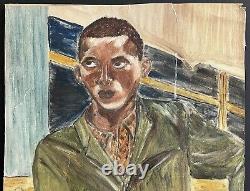 Mid-century Black Americana African American Figurative Expressionist Portrait