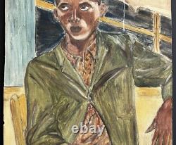 Mid-century Black Americana African American Figurative Expressionist Portrait