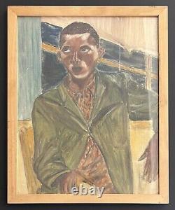 Mid-century Black Americana African American Figurative Expressionist Portrait