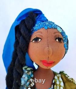 Mwango #395 Black African-American- 14''-16'' -#Doll-#handmade