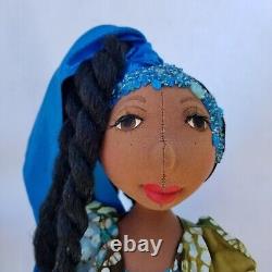 Mwango #395 Black African-American- 14''-16'' -#Doll-#handmade