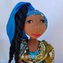 Mwango #395 Black African-American- 14''-16'' -#Doll-#handmade