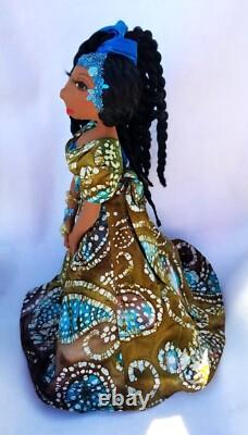 Mwango #395 Black African-American- 14''-16'' -#Doll-#handmade