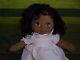 My Child girl doll AA brown eyes black hair pink dress vintage Mattel 14