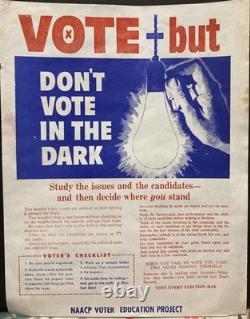 NAACPVintage 1950s-70s LotAfrican American Ephemera Archive inc. Voting Poster