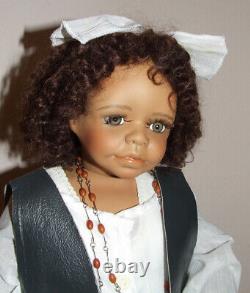 NEW 24in MOLLY BY KAYE WIGGS DOTY WINNING AFRICAN AMERICAN BLACK PORCELAIN DOLL