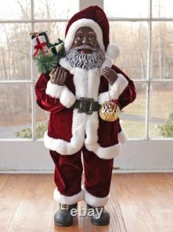 NEW African American Black Santa Claus BIG 33 Christmas Greeter FREE SHIPPING