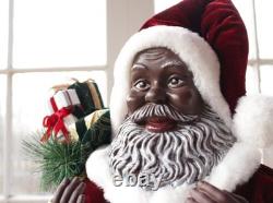 NEW African American Black Santa Claus BIG 33 Christmas Greeter FREE SHIPPING