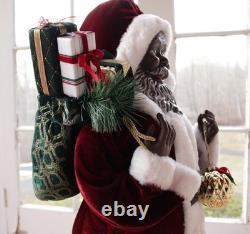 NEW African American Black Santa Claus BIG 33 Christmas Greeter FREE SHIPPING